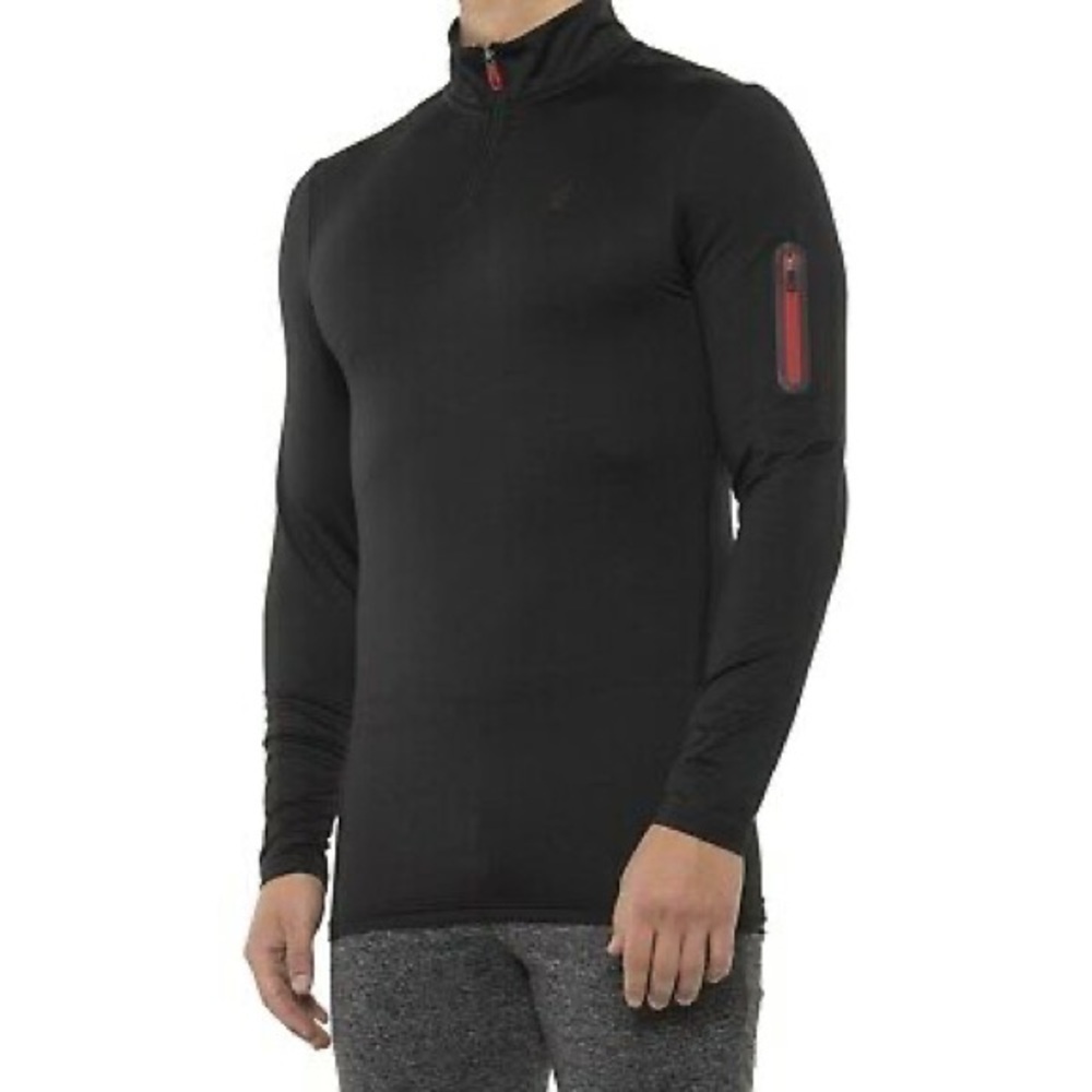 𝅺men's SPYDER 1/4 Zip Active Pullover Black Size Medium